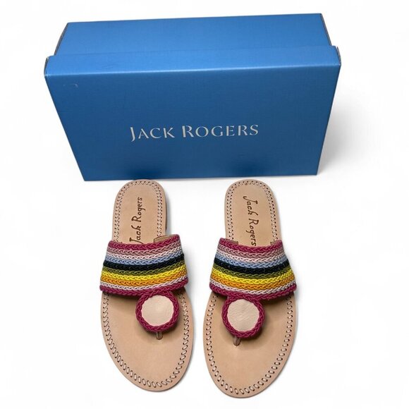 JACK ROGERS Jacks Multi-Color Fuschia Rope Sandal - 7.5 NEW IN BOX - Picture 1 of 12